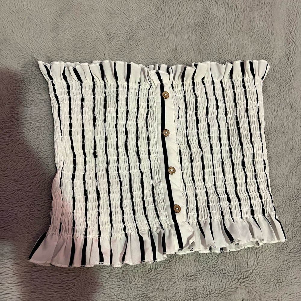 Shein, black & white striped, tube top